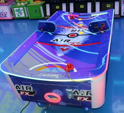 Custom Indoor Arcade Air Hockey Game Machine Double Players Liquid Crystal Clear Surface Composite Curved
