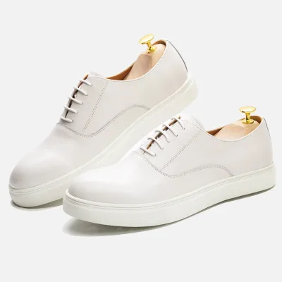 New Premium Quality Handmade Italian Casual Sports Men's Shoes Round Toe White Fashion Office Shoes Wholesales China Factory