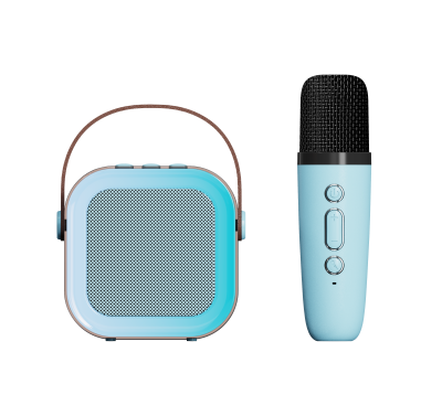 Factory Direct Sale Home K12 Karaoke Machine Portable Mini Karaoke K12 Kids Bluetooth Speaker With Two Mic Home Singing Karaoke