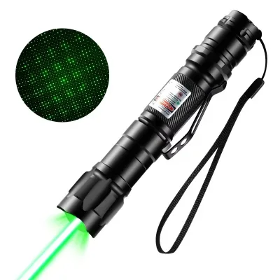 Wholesale High Power Adjustable Focus Green Laser Pointer Pen Long Distance Lazer 009 Range With Belt Clip and 18650 Battery