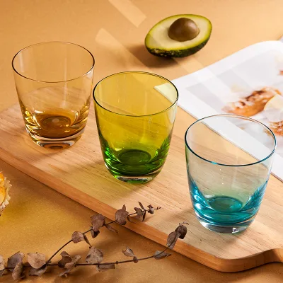 Transparent Glass Condensation Multicolored Tea Fashion Home Restaurant High Beauty Simple Drink Glass Cup