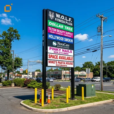 Customized Pylon Sign Waterproof Illuminated Wayfinding Totem Signage for Hospital Clinic Healthcare Facilities Outdoor Project
