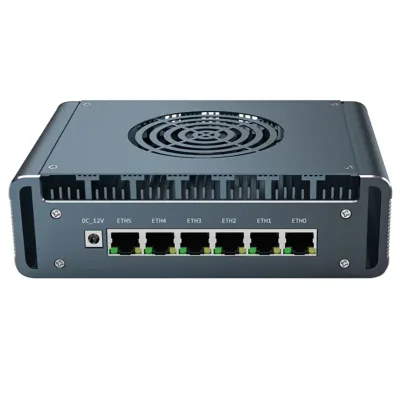 6 Ports Industrial Firewall Micro Appliance N5105 N100 Quad Core with 6x2.5G I226-V NICs Supports AES-NI Router PC VPN OPNsense