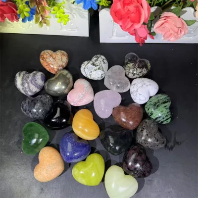 Healing Stone Natural Crystals Heart Gemstone Mixed Material Heart Fluorite Heart for Home Decoration