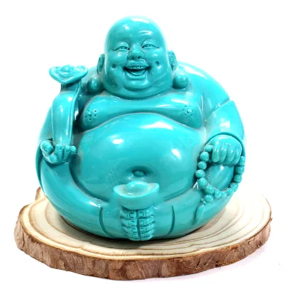 Wholesale High Quality Natural Carved Crystal Stone Turquoise Maitreya Buddha for Decoration
