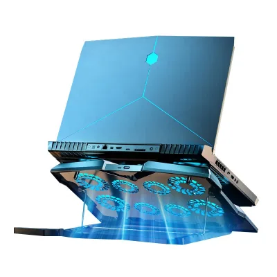 SMONAMA Tablet PC Stand Adjustable with Mobile Phone Stand Holder 8 Cooling Fans USB Port Plastic Low Noise Eco-friendly