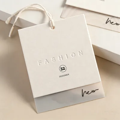 Hot Selling Products Hang Tag Custom Logo Embossed Die Cut Cardboard Paper Clothing Tags for Garment Shoes Bags