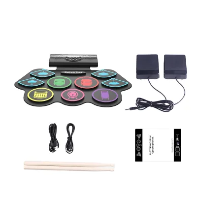 Hand-roll electronic drum hand-roll drum set portable drum children's beginner home practice artifact professional drum