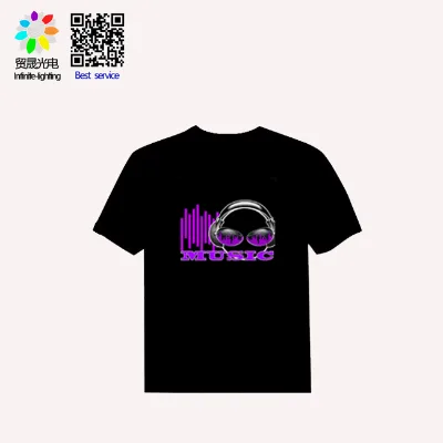 New products Custom Light Up Sound Activated Led t Shirt Flashing El Led Shirt