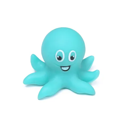 Custom Waterproof Bathtub Educational Cute Animal Toys Multicolour Mini Spray Water Floating Octopus Rubber Toys