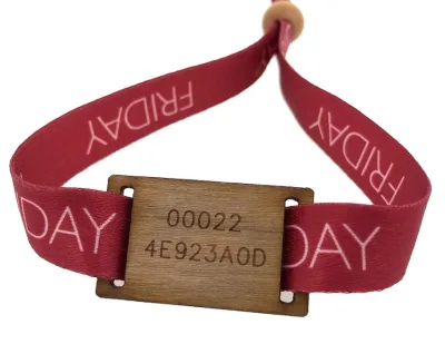 Popular Sale Wooden Tag RFID Wristband MIFARE Classic 1k Woven Bracelet