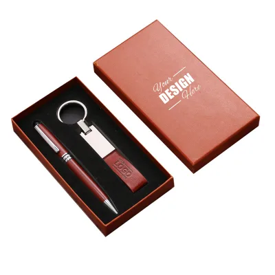 Anniversary Gift Set Leather Keychain Keepsake with Digital Printing-Unique Corporate Promotional Items