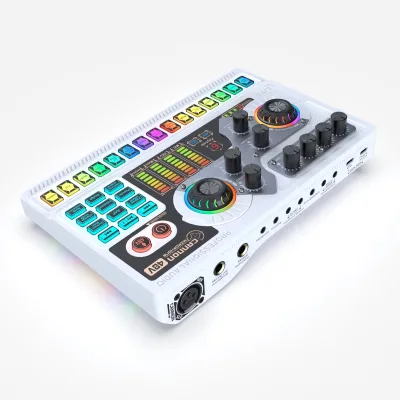 Professional X5 Sound Card with 2 TYPE-C Digital OTG Live Streaming Ports Supports Bluetooth Connect for Live Streaming