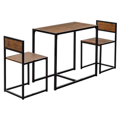 3 Piece Table and Chair Set Compact Dining Bar Table Set Small Space for Kitchen Living Room Dinette Coffee Table Dining
