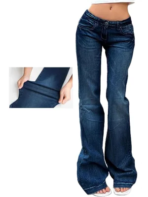 Custom High Quality Low Waist Butt-lifting Stretchy Bootcut Plus-size Women Flared Jeans
