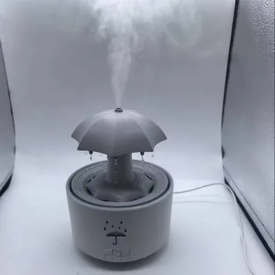 Creative Umbrella Shape Humidifier RGB LED Night Light Cool Mist Maker Rotating Rain Drop Air Humidifier for Bedroom Home Office