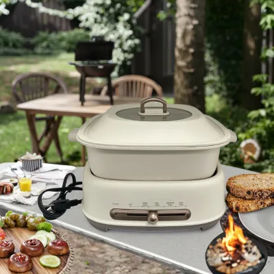 Energy-Efficient 6L Capacity Electric Hot Pot New Model Non-Stick Multi-Purpose Container for Outdoor Barbecue Household Use