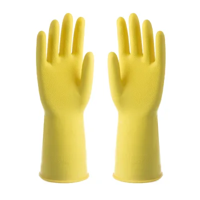 Rubber Latex Housekeeping Gloves Natural With Textured Palm Surface Provide Grip and Sensitivity ISO9001,CE Everyday S.M.L.XL