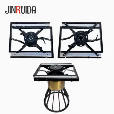 JINRUIDA Square to Round Dining Table Mechanism, Rotating Lifting Table Hardware Frame With Aluminum Screw Lock