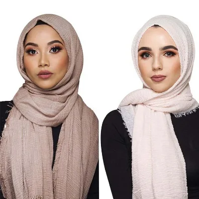 Muslim Shawl Viscose Scarf Premium Crinkled Cotton Hijab