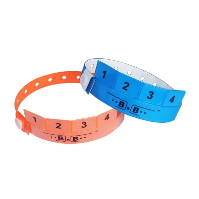 Printed Event Snap Wrist Bands Custom Waterproof Child Identification Wristband Bracelet Wristband with Tabs and Logo Custom