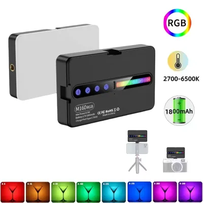 Plastic Pocket LED Fill Light Full-Color Ambient RGB Square Light for Outdoor Mobile Phone Durable Photographic Lighting
