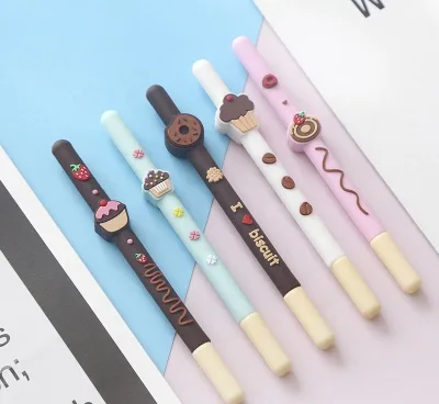 Stationery Cute Biscuit Gel Pen School Office Kawaii Supply Novelty Creative Chocolate Sweet Cake Lovely Funny Donuts Fruit