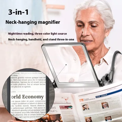 High-Definition LED Reading Magnifying Glass Light Multi-Functional Hanging Neck Magnifying Glass