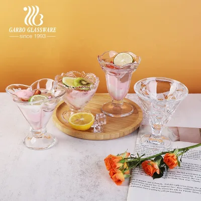 Garbo glassware Brand All in Stock Direct Exporting Transparent Glass Dessert Triffle Cup Milk Shake Ice Cream Serving Coupes
