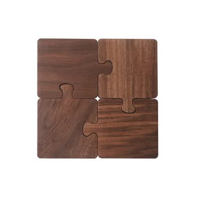 Solid Wood Walnut coaster Wooden Cup coaster Solid Wood Puzzled coaster CNLF