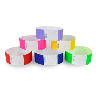 Factory Price Custom Exclusive Club Armband Tyvek Paper Wristbands Pulsera Fiestas Disposable Bracelets