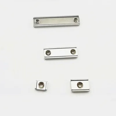 Strong Neodymium Rectangular 40/50/60x13.5x5mm Pot Magnets with Countersunk Hole Magnets with Mounting Screws