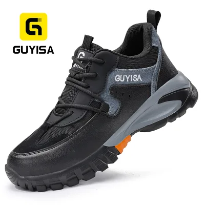 GUYISA Insulation 10KV Safety Shoes Waterproof Microfiber Leather Wear-resistant Rubber Sole Steel Toe Safety Shoes
