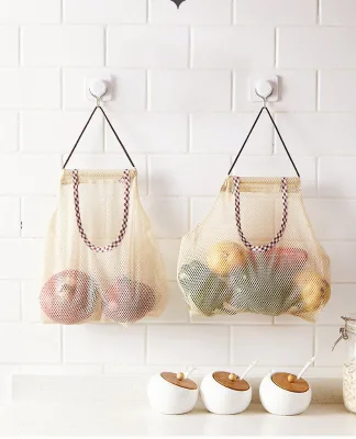 Reusable Hand Storage Bag Mesh Bags Durable Storage Tote Bags for Fruit and Vegetable