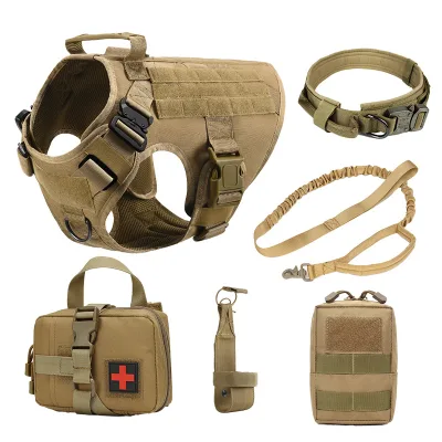 No Pull Tactical Harness for Dog Adjustable Hunting Dog Hanress for Training Easy Control Pet Harness Vest Wholesale 6pcs Pack