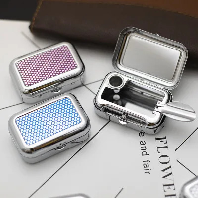 Terwin Cheap Price Custom Logo Tin Square Portable Car Outdoor Mini Smokeless Ashtray with Pocket Design for Cigarette Use