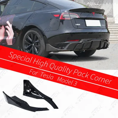 Quality Assurance Body Kit ABS Carbon Fiber Jedi Style Front Bumper Corner Lip Side Scratch Guard Wrap Angle for Tesla Model 3/Y