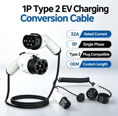 Type 2 EV Charging Conversion Cable Electric Vehicle Charger Adapter Cord for EV Charging Station All Type 2 Plugs OEM