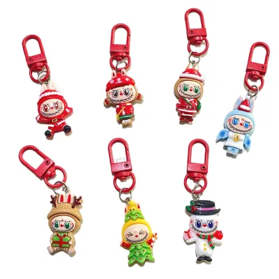 Linda Cute Christmas Animal Keychain Pendant Cartoon Student Backpack Hanging Accessories Christmas Gifts