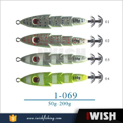 New Shape Lead Body Saltwater Boat Fishing Squid Jigs for Wholesale