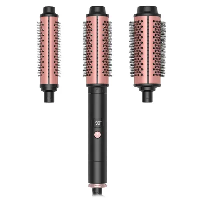 90W Double PTC Heater 3-in-1 Different Size Curling Brush Negative Ion Electric Hot Comb for Dry Hair for Household Hotel French