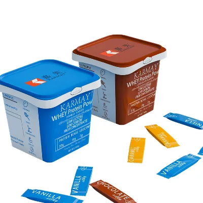 Food Grade PP 1100g Square Protein Powder Container with Lid for Individual Wrapped Powder