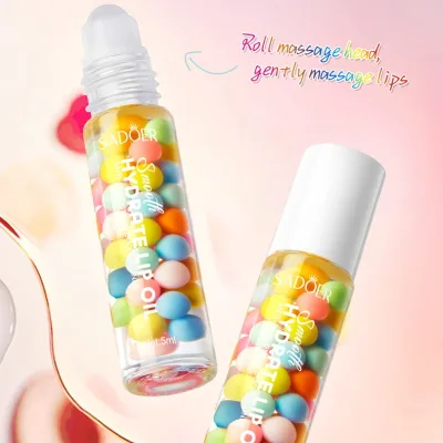 Organic Kid Friendly Moisturizing Vitamin E & Enriched Roll Lip Oil Glossy High Shine Ball Shaped Mirror Finish Transparent