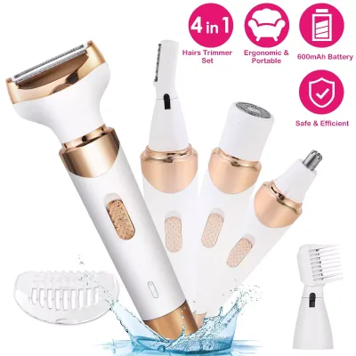 New Trending 4 in 1 Electric Razor for Womens Men Rechargeable Electric Razor