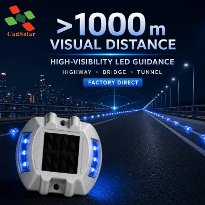 Solar Road Stud Light CS-SR-801 5 LED Color Options Automatic Dusk to Dawn Marker for Highway Bridge and Tunnel