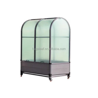 Portable Mini Movable Portable Mini Movable Vegetable Garden PVC Raised Garden Bed with Polycarbonate Greenhouse