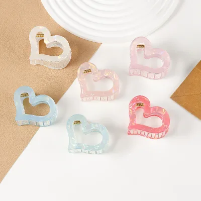 Wholesale Korean Style New Colorful Hollow Heart PVC Handmade Hair Claw Fashion All-Match Girl Daily Shark Design