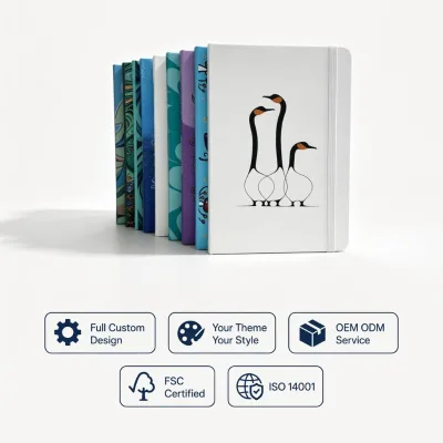 Custom Hardcover Notebook Printing Rounded Corners Drawstring Closure Eco-Friendly for Office Journal