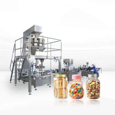 Labor Saving Fully Auto Jar Packing Machine for Large Mouth Bottles Multi-functional Filling System