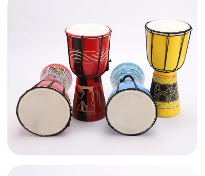 African Drum 6 Inches 4 Inches Hand Drum African Drum Goat Skin Whole Log Hollowed Out Beginner's Hand Drum
